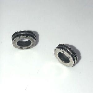 X2 Sterling Silver Spacer Beads Fits Pandora Snake Bracelet